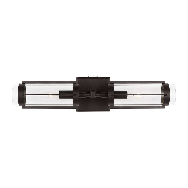 Flynn 2-Light Linear Bath Vanity Light in Aged Iron