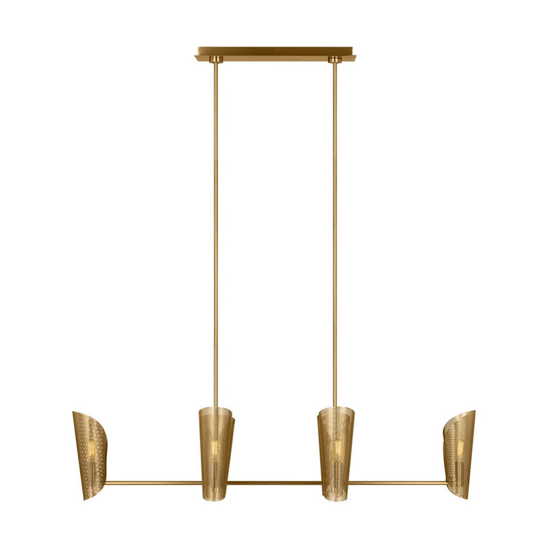Plivot 6-Light Large Linear Pendant in Burnished Brass