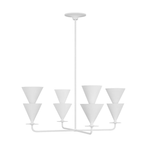 Cornet 4-Light Large Chandelier in Cast Plaster