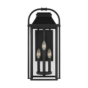 Wellsworth Medium 3-Light Outdoor Wall Lantern in Textured Black