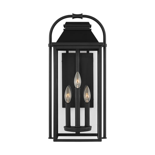 Wellsworth Medium 3-Light Outdoor Wall Lantern in Textured Black