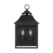 Galena 2-Light Pocket Outdoor Wall Lantern in Textured Black