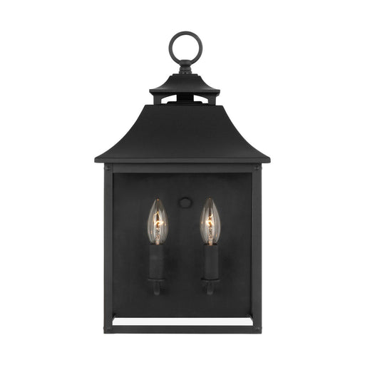 Galena 2-Light Pocket Outdoor Wall Lantern in Textured Black