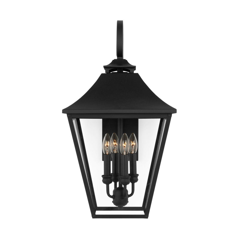 Galena 4-Light Large Outdoor Wall Lantern in Textured Black