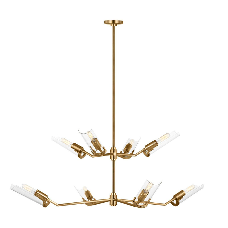 Mezzo 8-Light Grande Chandelier in Burnished Brass