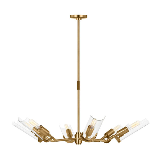Mezzo 6-Light Large Chandelier in Burnished Brass