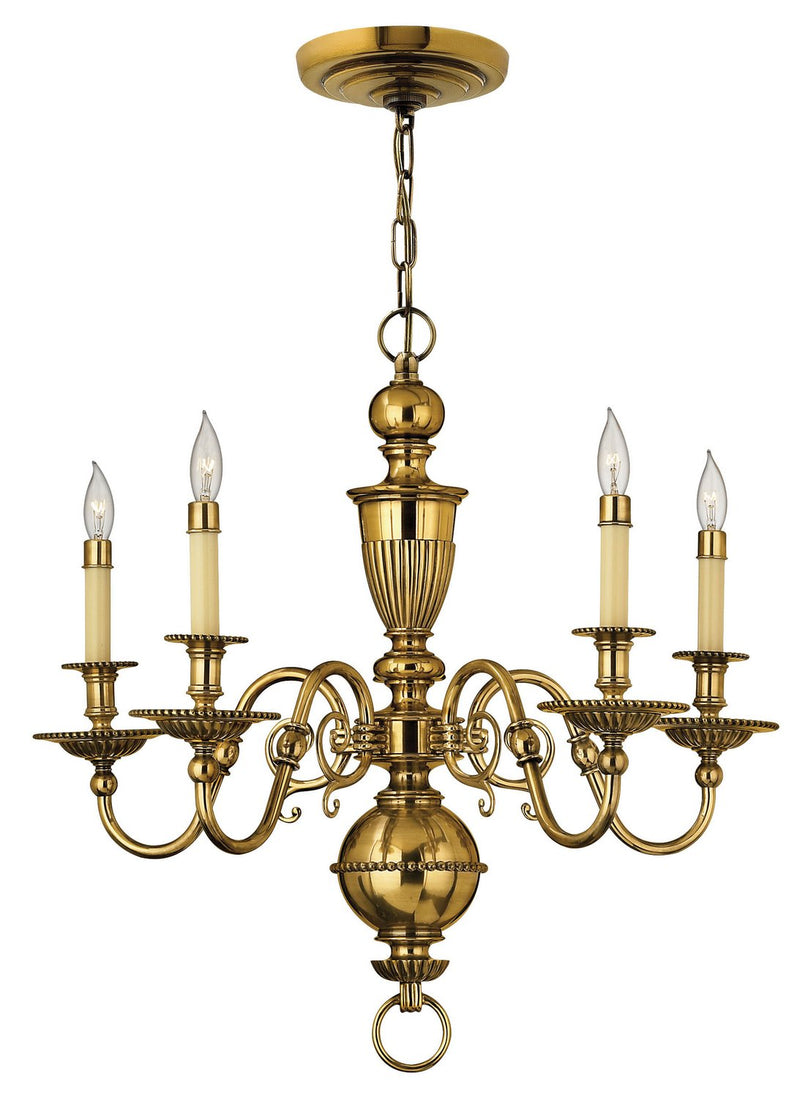 Cambridge 5-Light Chandelier in Burnished Brass