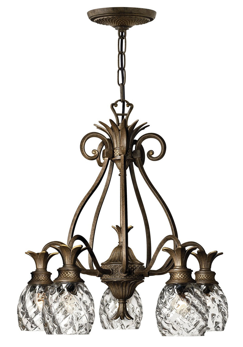 Plantation 5-Light Chandelier in Pearl Bronze