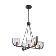 Cheshire 5-Light Chandelier in Black and Brass