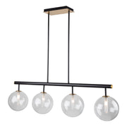 Aurelia 4-Light Linear Pendant in Matte Black and Brass
