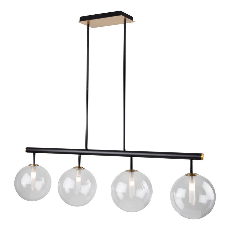 Aurelia 4-Light Linear Pendant in Matte Black and Brass
