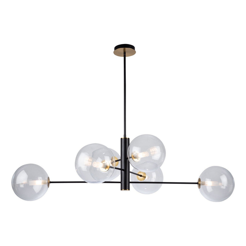 Aurelia 48" 6-Light Chandelier in Matte Black and Brass