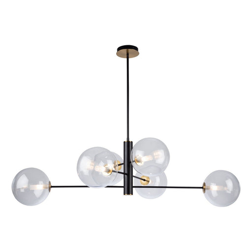 Aurelia 48" 6-Light Chandelier in Matte Black and Brass