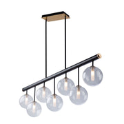 Aurelia 7-Light Linear Pendant in Matte Black and Brass