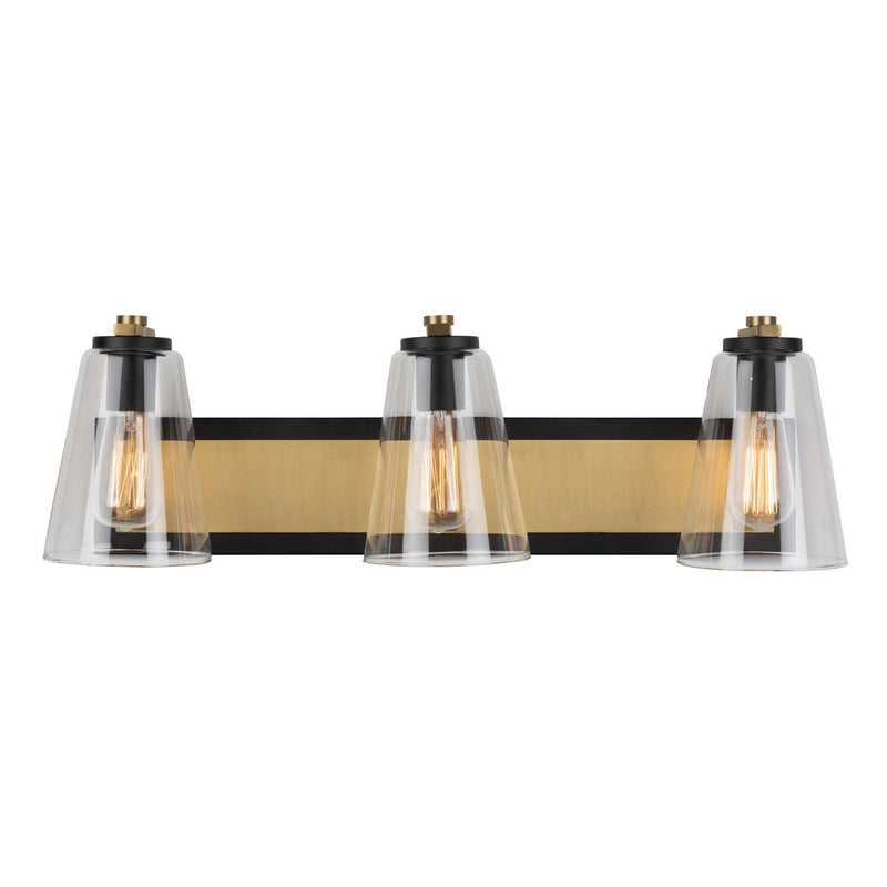 Treviso 3-Light Bath Vanity Light in Black and Brass