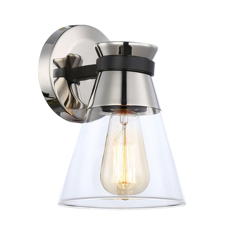 Kanata Wall Sconce in Black and Polished Nickel