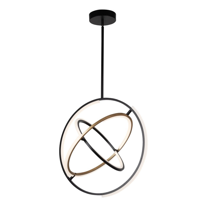 Trilogy LED Pendant in Black & Brass - Lamps Expo