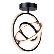Trilogy LED Semi-Flush Mount in Black and Brass