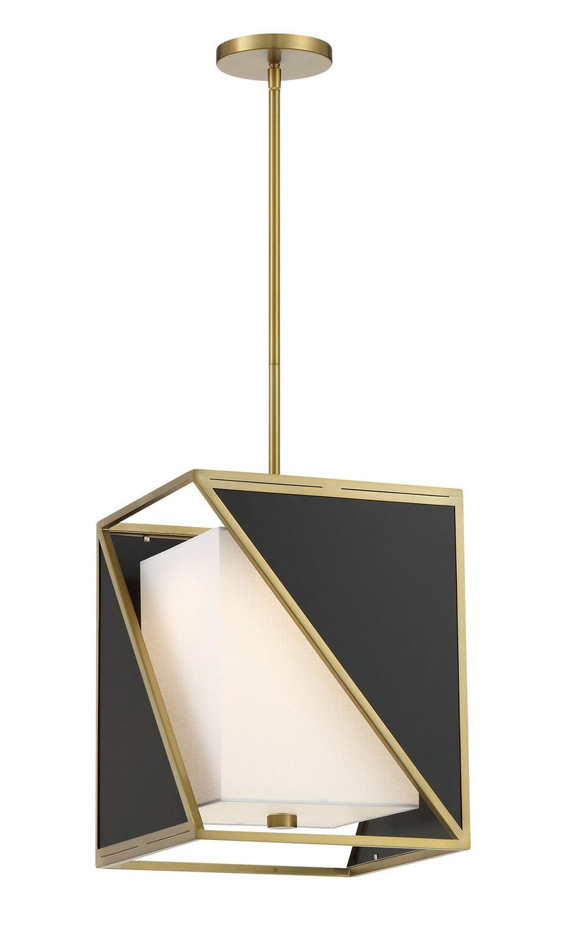 Aspect LED Pendant in Coal and Soft Brass