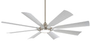 Future 65" Outdoor LED Ceiling Fan in Brushed Nickel Wet / Silver