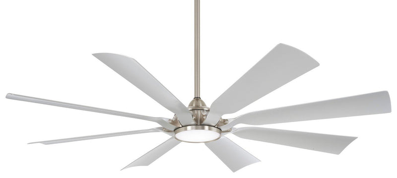 Future 65" Outdoor LED Ceiling Fan in Brushed Nickel Wet / Silver