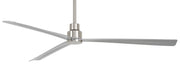 Simple 65" Outdoor Ceiling Fan in Brushed Nickel Wet / Silver