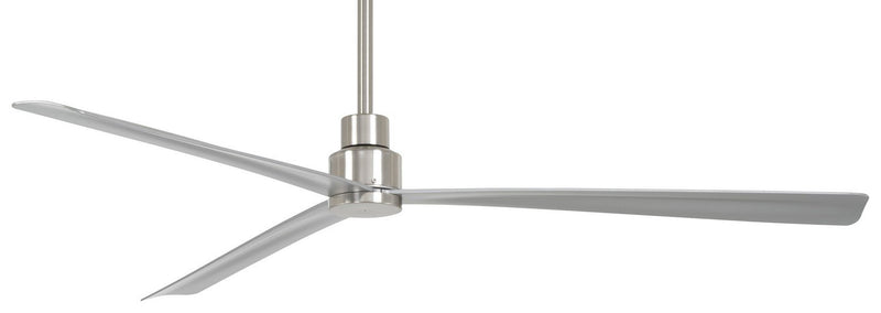 Simple 65" Outdoor Ceiling Fan in Brushed Nickel Wet / Silver
