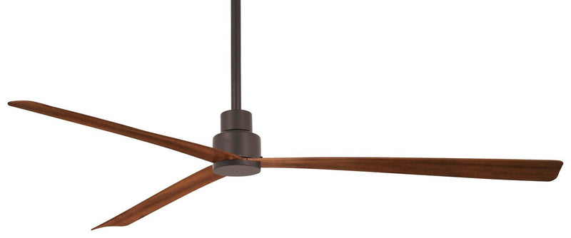 Simple 65" Outdoor Ceiling Fan in Oil Rubbed Bronze / Medium Maple