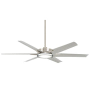 Deco 65" Outdoor LED Ceiling Fan in Brushed Nickel Wet / Silver