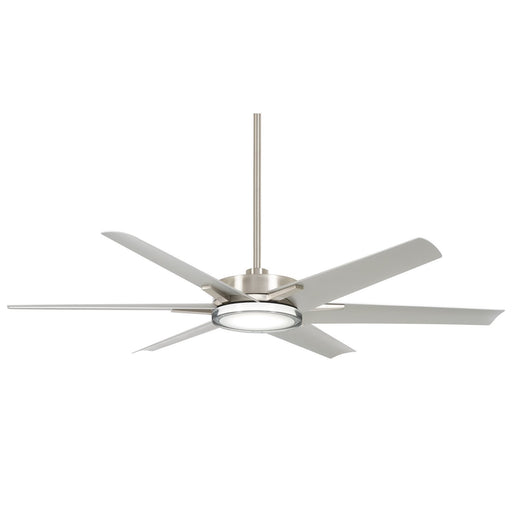 Deco 65" Outdoor LED Ceiling Fan in Brushed Nickel Wet / Silver
