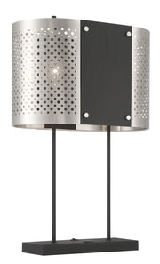 Noho 2-Light Table Lamp in Brushed Nickel with Sand Coal - Lamps Expo