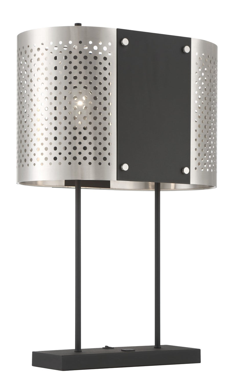 Noho 2-Light Table Lamp in Brushed Nickel with Sand Coal - Lamps Expo