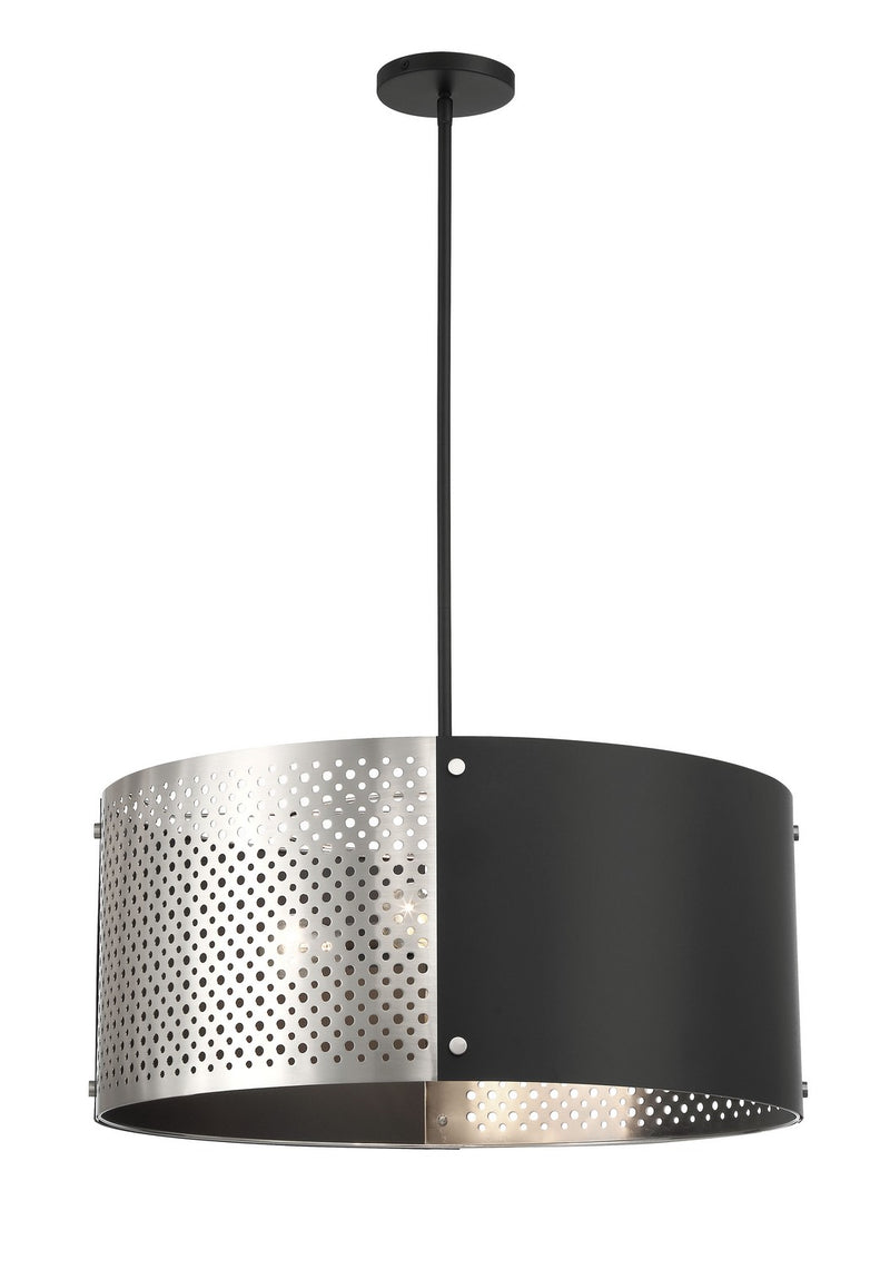 Noho Four Light Pendant in Brushed Nickel with Sand Coal