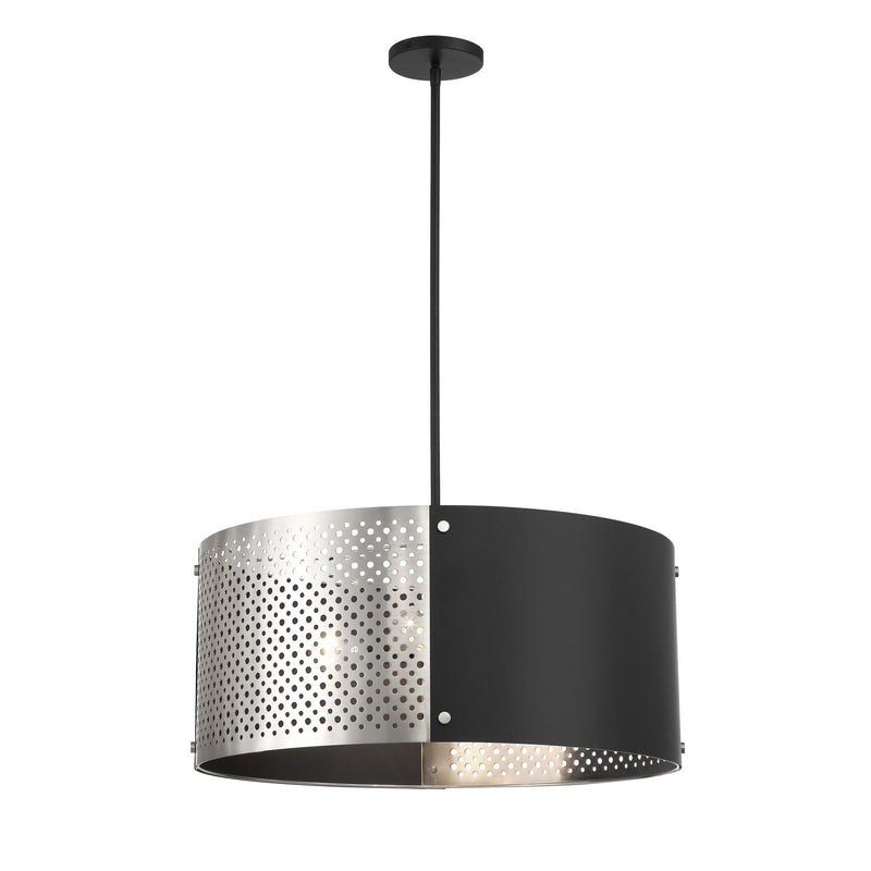 Noho by Robin Baron 4-Light Pendant in Brushed Nickel with Sand Coal Highlights