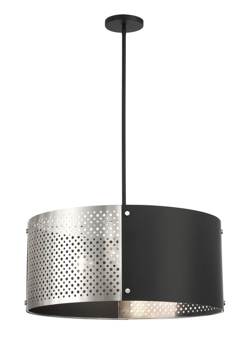 Noho 4-Light Pendant in Brushed Nickel with Sand Coal - Lamps Expo