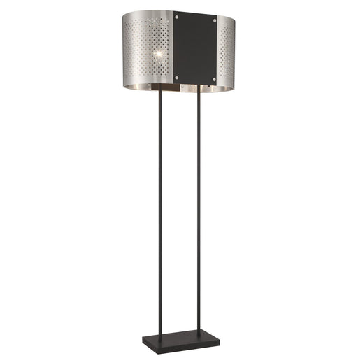Noho by Robin Baron 2-Light Floor Lamp in Brushed Nickel with Sand Coal Highlights