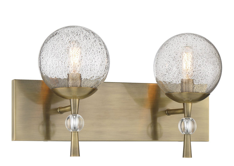 Populuxe 2-Light Bath Vanity Light in Oxidized Aged Brass