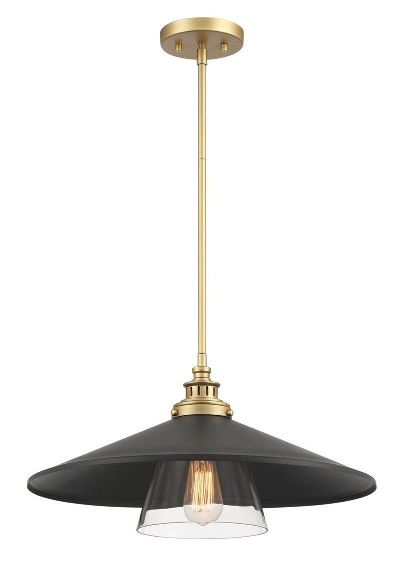Segan Large Outdoor Pendant in Coal and Soft Brass
