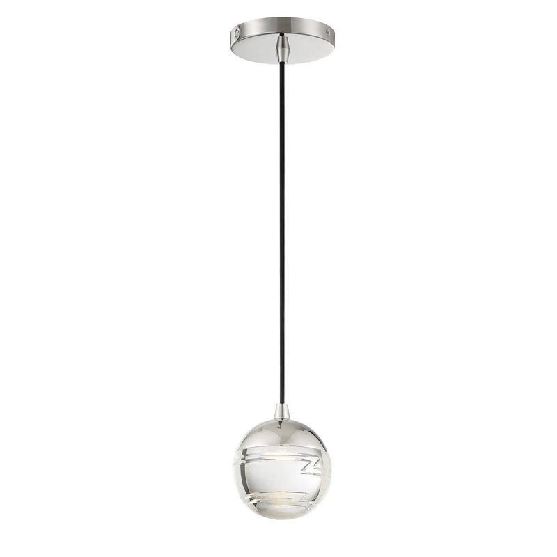 Hail Globe LED Mini Pendant in Polished Nickel