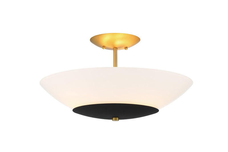 Bax 3-Light Large Semi-Flush Mount in Sand Coal