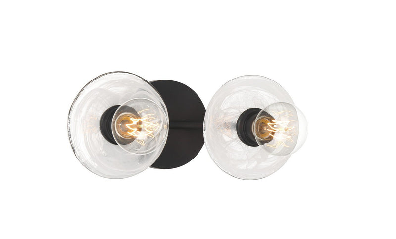 Vapors 2-Light Bath Vanity Light in Coal Black