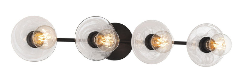 Vapors 4-Light Bath Vanity Light in Coal Black