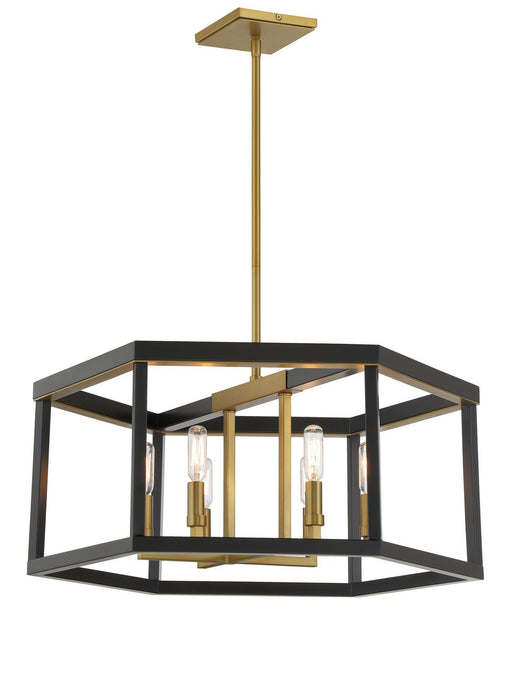 Union Estates 6-Light Chandelier in Coal and Soft Brass