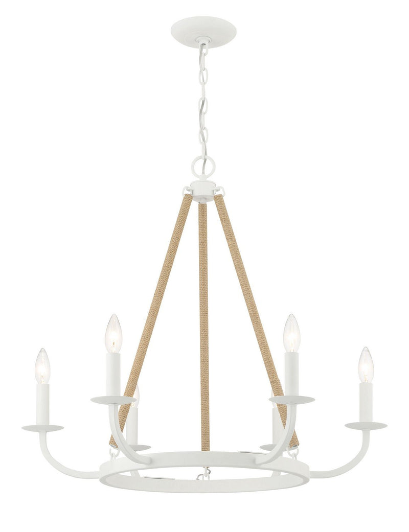 Lanton 6-Light Chandelier in Sand White