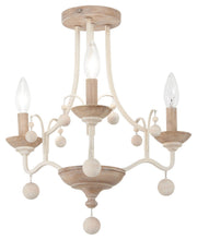 Colonial Charm 3-Light Convertible Chandelier in White Wash