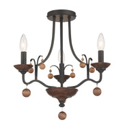 Colonial Charm 3-Light Convertible Chandelier in Old World Bronze