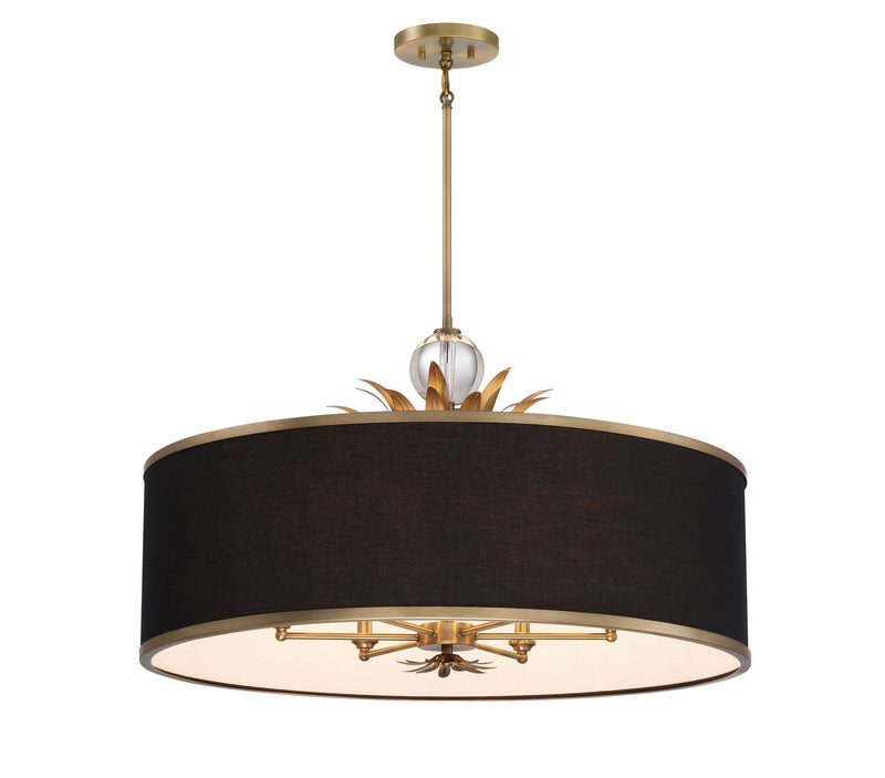 Caprio 6-Light Pendant in Brushed Brass