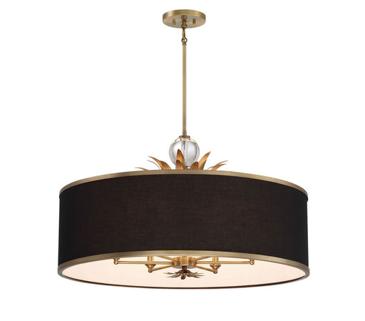 Caprio 6-Light Pendant in Brushed Brass