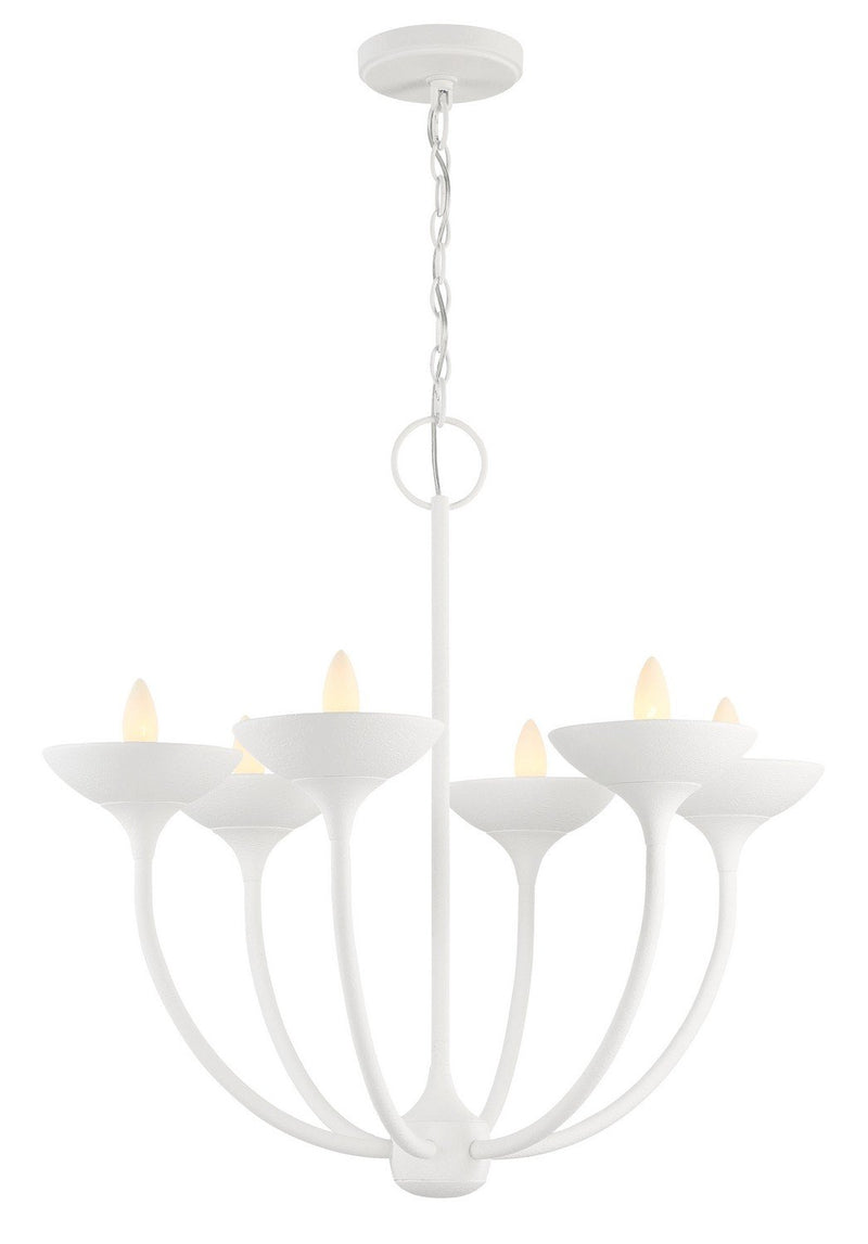 Ryton 6-Light Chandelier in Plaster White