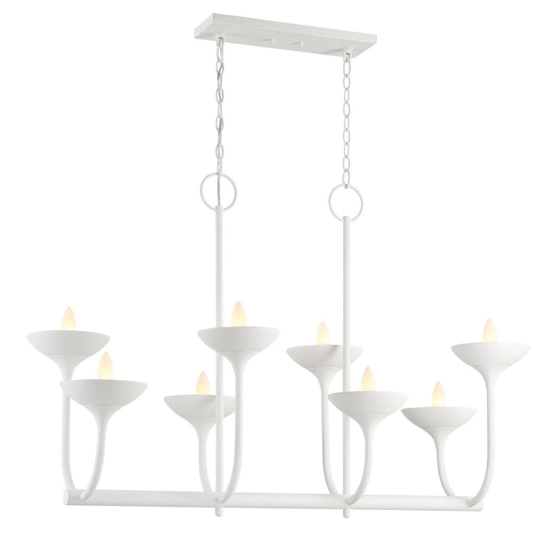 Ryton 8-Light Linear Chandelier in Plaster White
